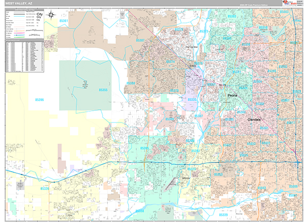 West Valley, AZ Metro Area Wall Map